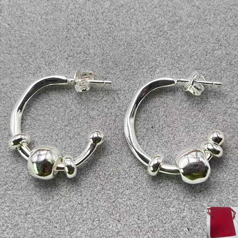 2026 Spanish punk metallic gold silver geometric earrings jewelry accessories neutral gift 3