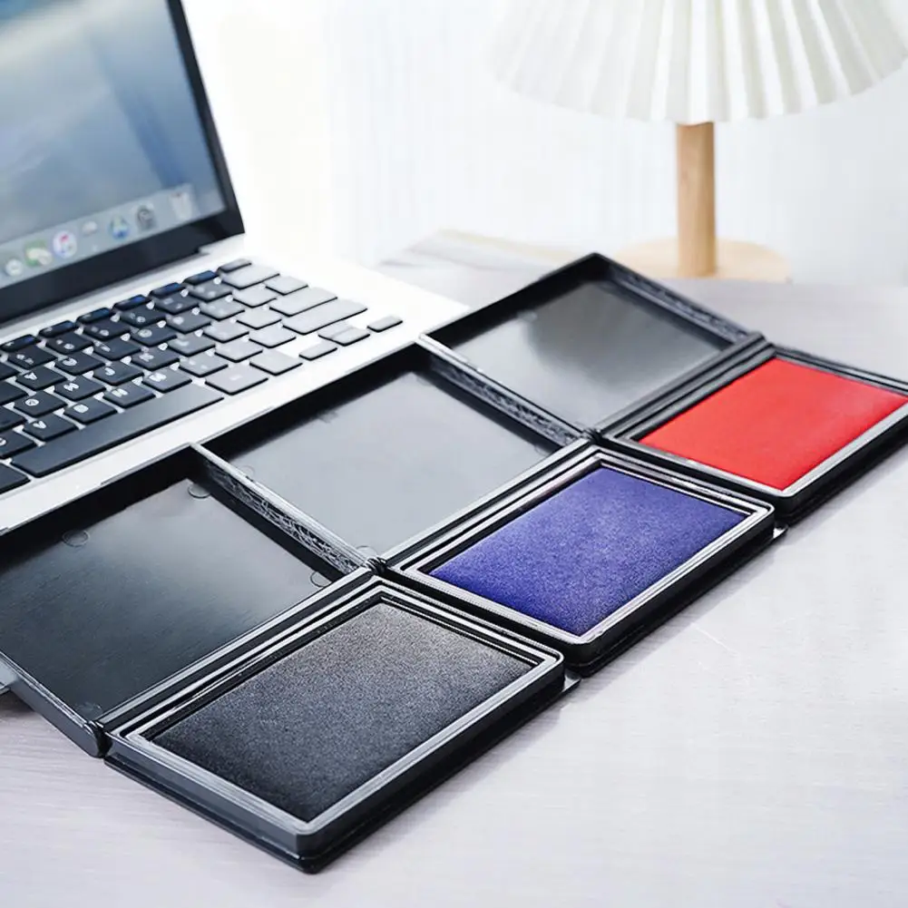 قابلة لإعادة الاستخدام ختم الوسادة المحمولة مختمة مع الحبر التجفيف السريع يعمل مع المطاط المعادن الخشب Stamps ورأى وسادة سدادة مطاطية مكتب الختم ﻿