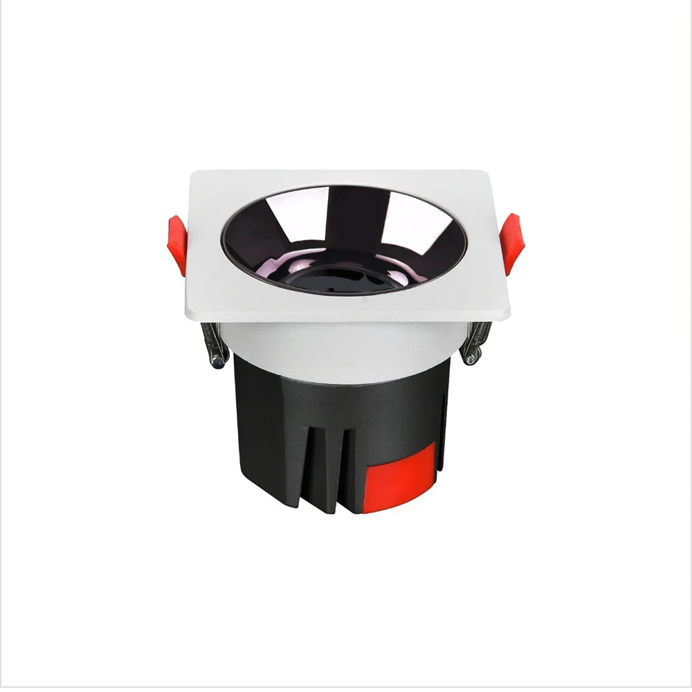 Single Head, Double Head Square Embedded Dimmable Anti Glare LED Downlight 8W 12W 15W Ceiling Light Indoor Lighting
