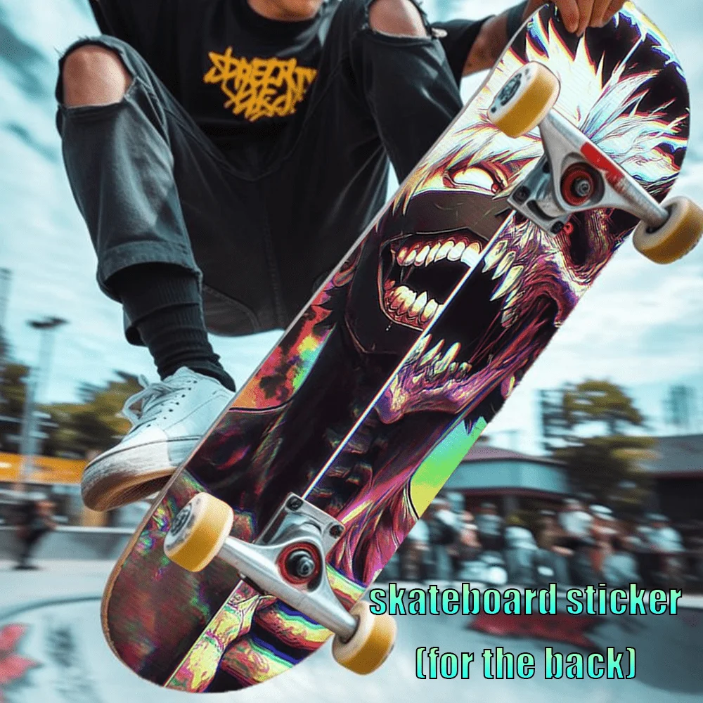 

1 9 × 33 inch Trend Street Anime Character Skateboard Back Sticker - Self Adhesive PVC Decorative Sticker for Skateboard