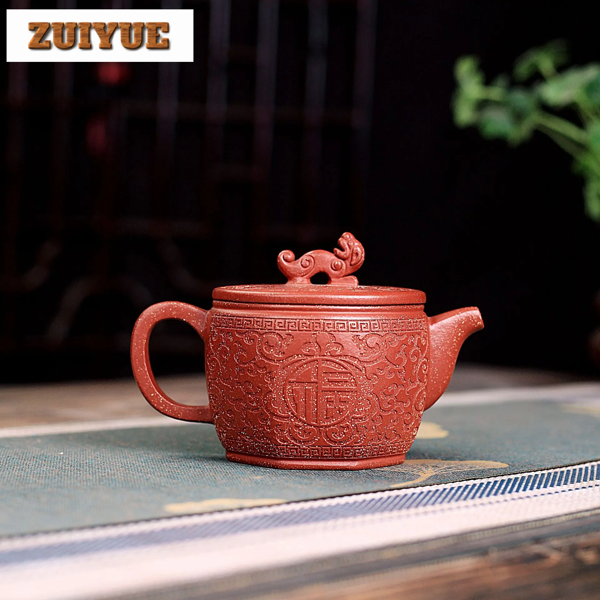 290 مللي أباريق الشاي التقليدية Yixing الأرجواني الطين اليدوية المثمن وعاء عيار كبير الخام الخام الإنحدار الطين غلاية Zisha طقم شاي الشاي #2