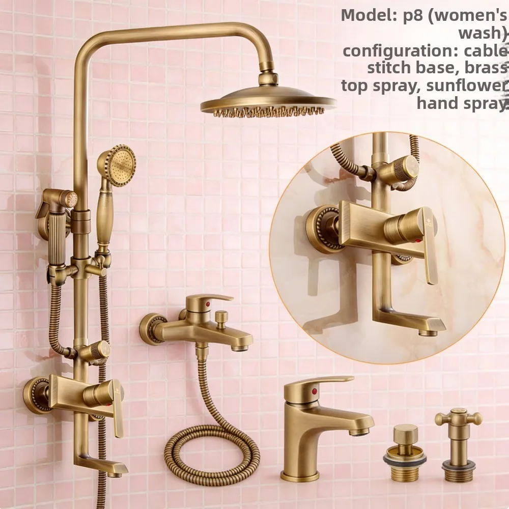 

Rain Shower Set Antique Bronze Classic, Bath Faucet Shower System