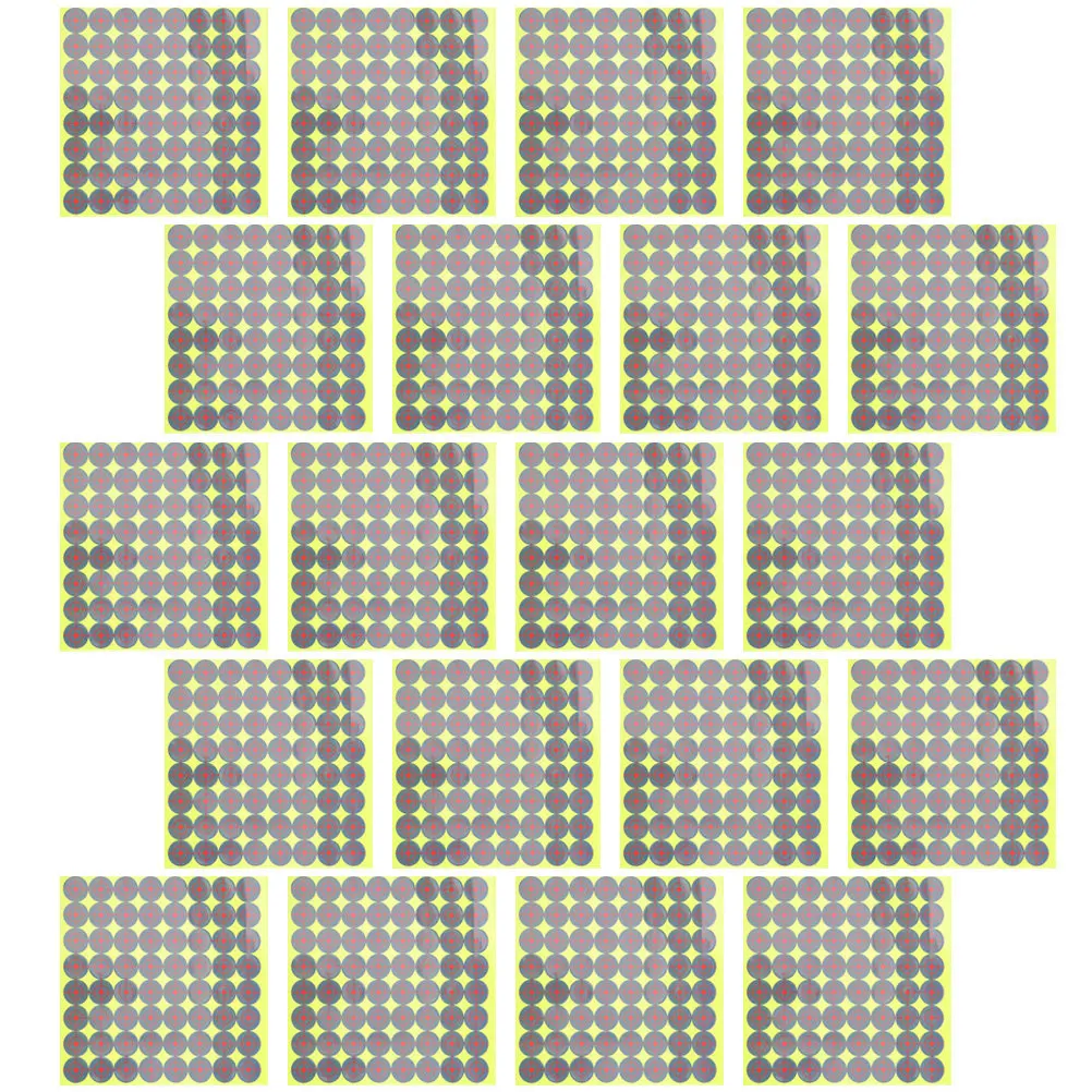 

20 листов наклеек-мишеней, круглые флуоресцентные клейкие точки, прозрачные, с печатью, для использования в помещении и на улице, этикетки для спортивных тренировок