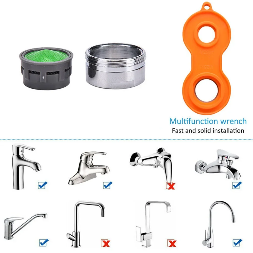 10 pz 24mm ABS Rubinetto Aeratore Rubinetto Del Bacino Filtro con Ugello di Miscelazione Chiave Rubinetto Limitatore di Flusso Ugello Filtro di Ricambio