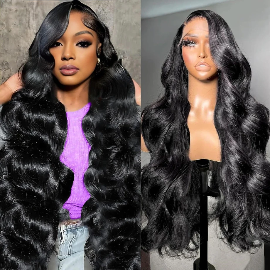 Body Wave 4x4 Lace Front Human Hair Wig 30 36 Inch High Density Brazilian 13x6 HD Transparent Lace Front Wigs