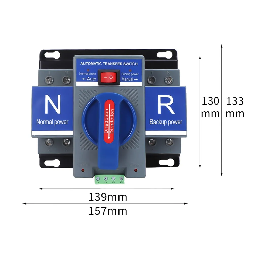 220V Blue 2P Dual Power Automatic Transfer Switch for Factory Power Continuity 1 Switching Time Compact Installation Size