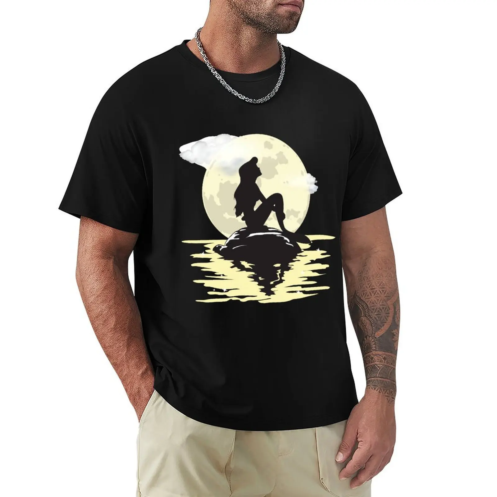 

Under the Moonlight T-Shirt Daily Work Short Sleeve Top