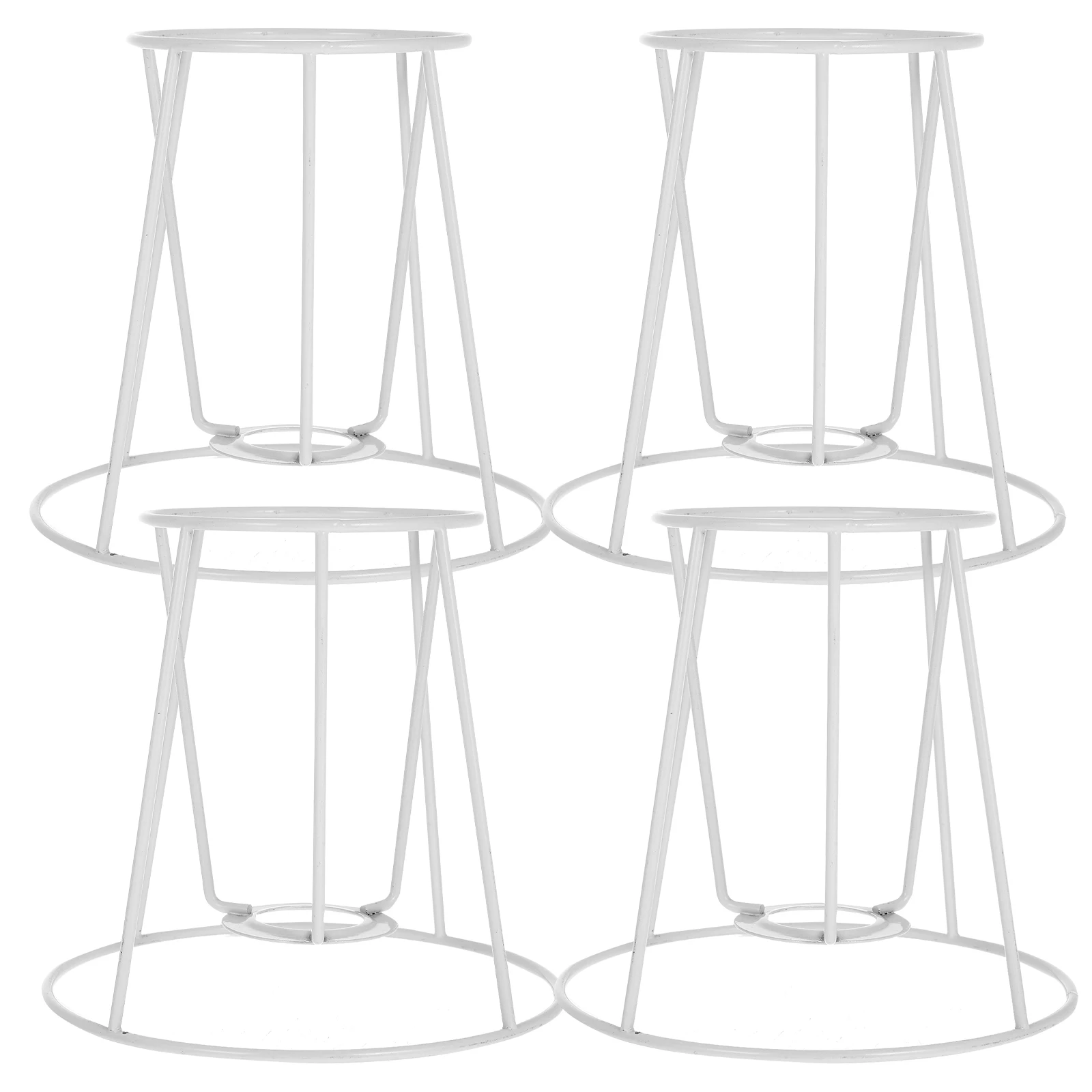 

4 pcs Conical Lampshade Frame White E14 Socket DIY Iron Lighting Accessories Durable Corrosion Resistant Table Lamps Desk Lamps
