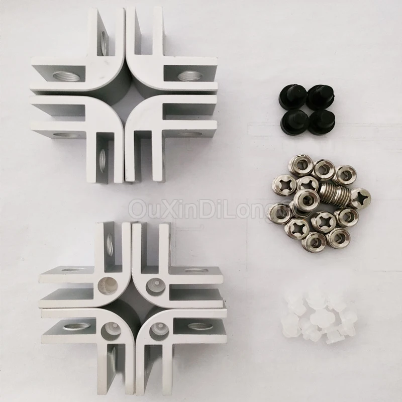 10Sets=80PCS Glass Connectors w Rubber Feet Flame Guard Glass Clamps Aluminum for Fire Pit Wind Guard for 1/4Inch Glass GF1374