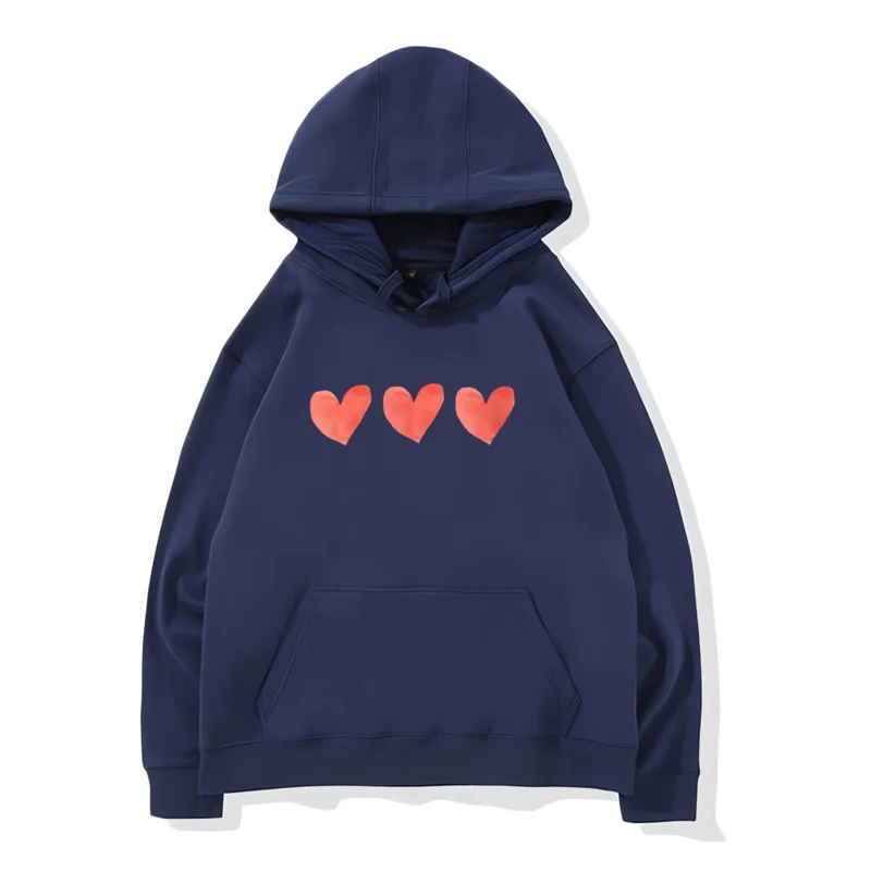 

Худи унисекс с принтом «Три розовых сердца», повседневная уличная одежда, пуловер с круглым вырезом, толстовка для мужчин и женщин