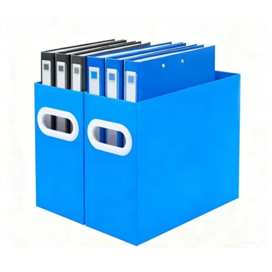 

Cardboard File Organizer Storage Box for Hanging File Folders Letter Size Portable Document Organizer with Handle for Home Scho
