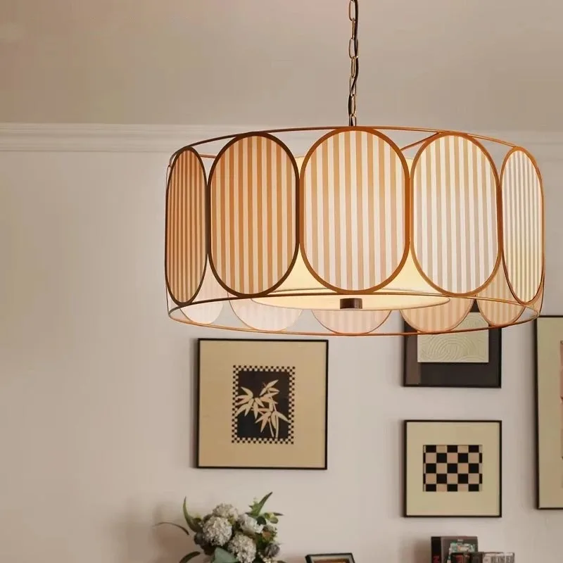 

Modern Fabric Art LED Pendant Light For Dining Room Kitchen Island Cloth Suspension Lamp Bedside Home Lighting Decoration