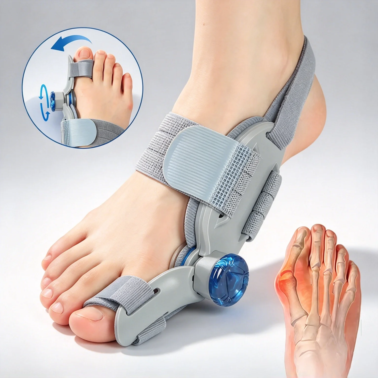 Rotatable Toe Straightener Bunion Corrector Orthopedic Kit Foot Hallux Valgus Braces Adjustable Pedicure Finger Toe Corrector