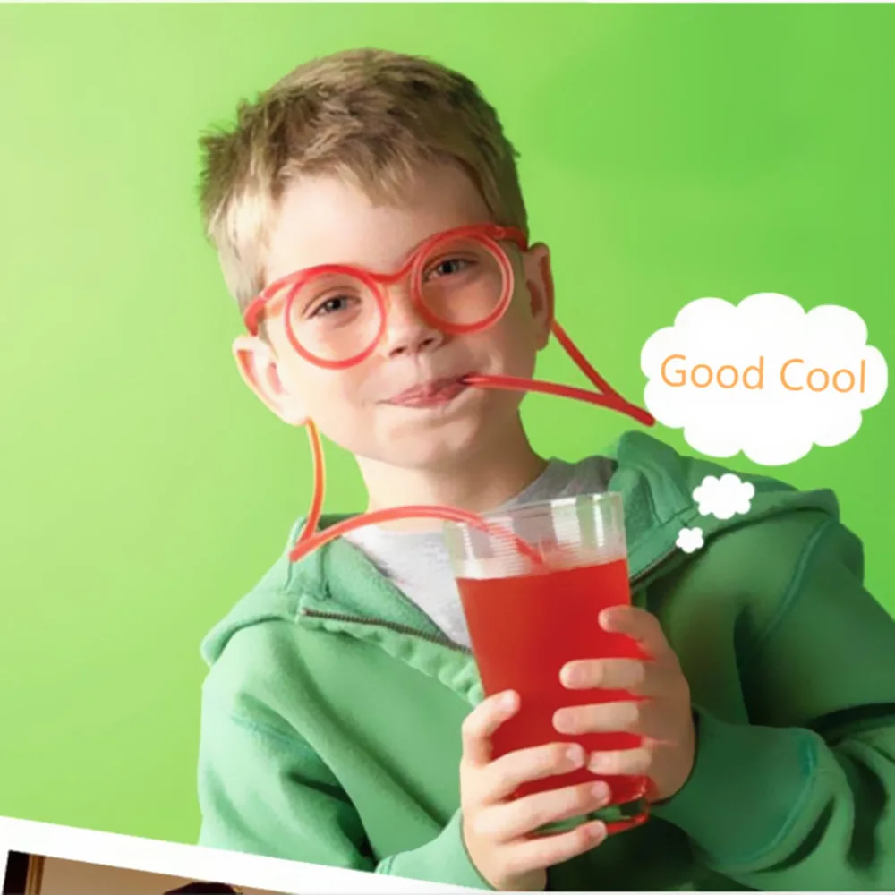 Eyeglasses Straw Crazy Quirky Art Straws Party Fesitival Holiday Supplies DIY Funny Stylish Cartoon Gift