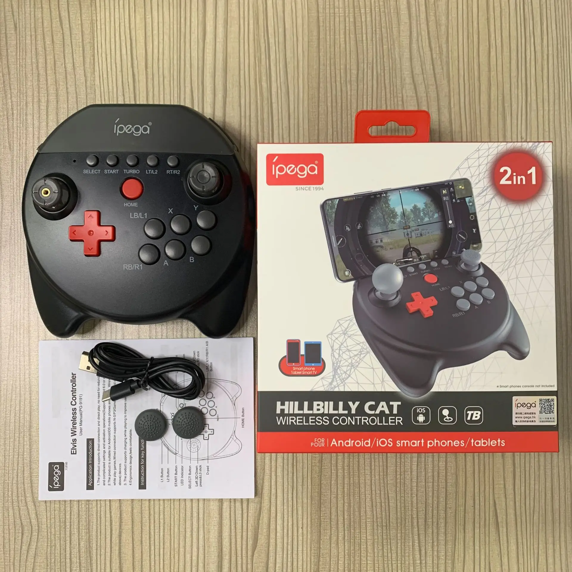 RALAN PG-9191 عصا تحكم مزدوجة لاسلكية BT Gamepad تدعم Android IOS Play Hand Game Controller