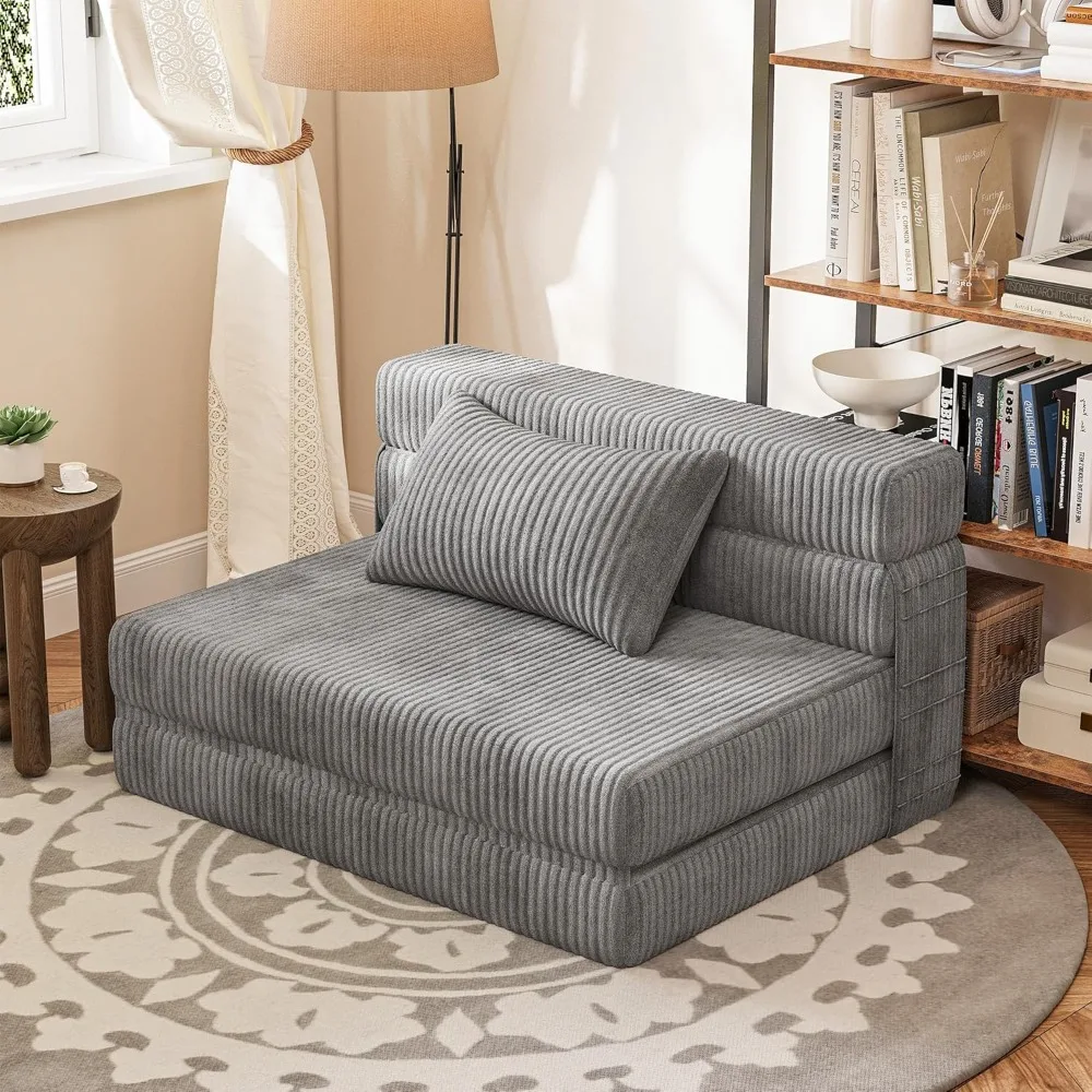 

Folding Sofa Bed, Floor Couch Convertible Sleeper Chair with Pillow, Comfy Futon Lounge Sofas, Portable Fold Out Chair