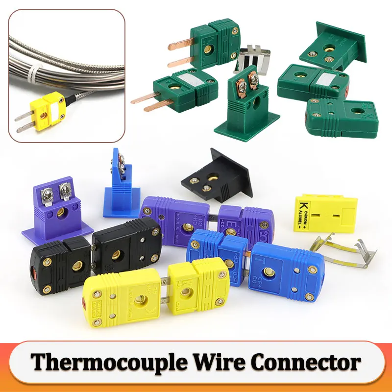 1-50pcs Thermocouple Plug Socket and Panel K/T/J/E/RS Type Miniature Temperature Measuring Wiring Compensation Wire Connectors