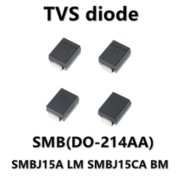 (20pcs) SMBJ15A LM SMBJ15CA BM SMD TVS Transient Suppression Diode SMB DO-214AA 15V