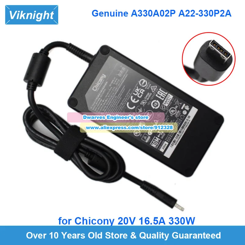 

Genuine Chicony A22-330P2A AC Adapter 20V 16.5A 330W Gaming Laptop Charger A330A02P
