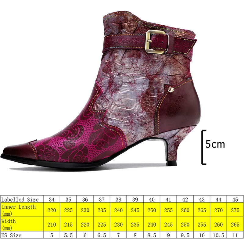 Koznoy 5cm Synthetic Sheepskin Leather Print Moccasins Embossed Big Size Autumn Ethnic Chunky Heel Embossed Spring Woman Shoes