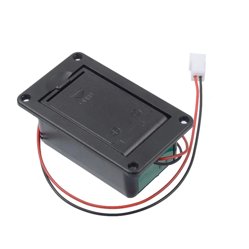 

9V Guitar Battery Box Black Plastic Pickup Battery Holder with 2-Pin Connector for Active Pickup Systems