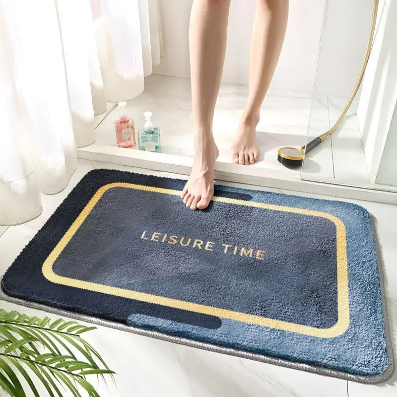 Bath Mat Absorbent Non-Slip Bathroom Shower Pad Bath Rug Mat Floor Decor Soft Thick Living Room Plush Foot Carpet Doormat Home