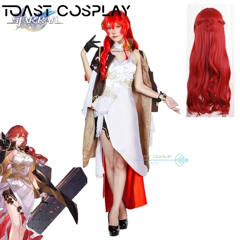 

Himeko Cosplay Game Honkai Star Rail Himeko Cosplay Costume Dress Wig Halloween Party Costume Women Anime Role Play