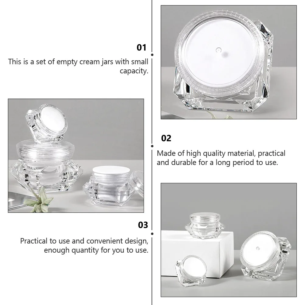 

12 Pcs Jar Small Cream Jar Storage Container Plastic Lotion Dispenser Storage Container Travel Size Portable Gift