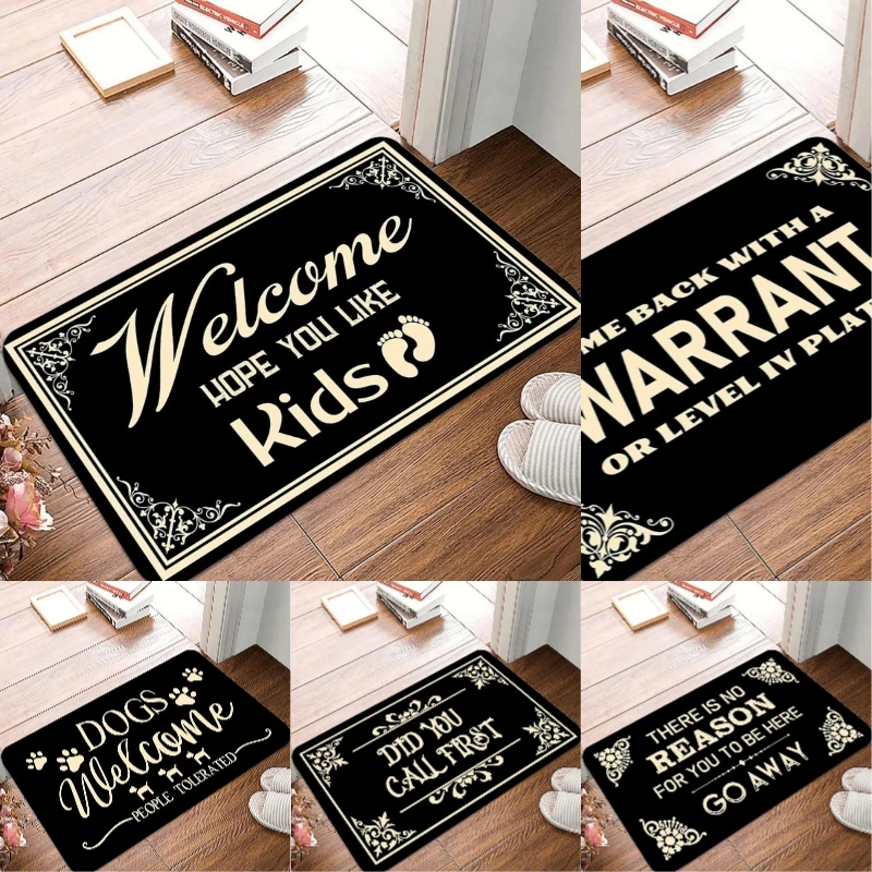Tapis de bienvenue pour enfants, drôle, pour intérieur et extérieur, avec envers en flanelle, décoratif