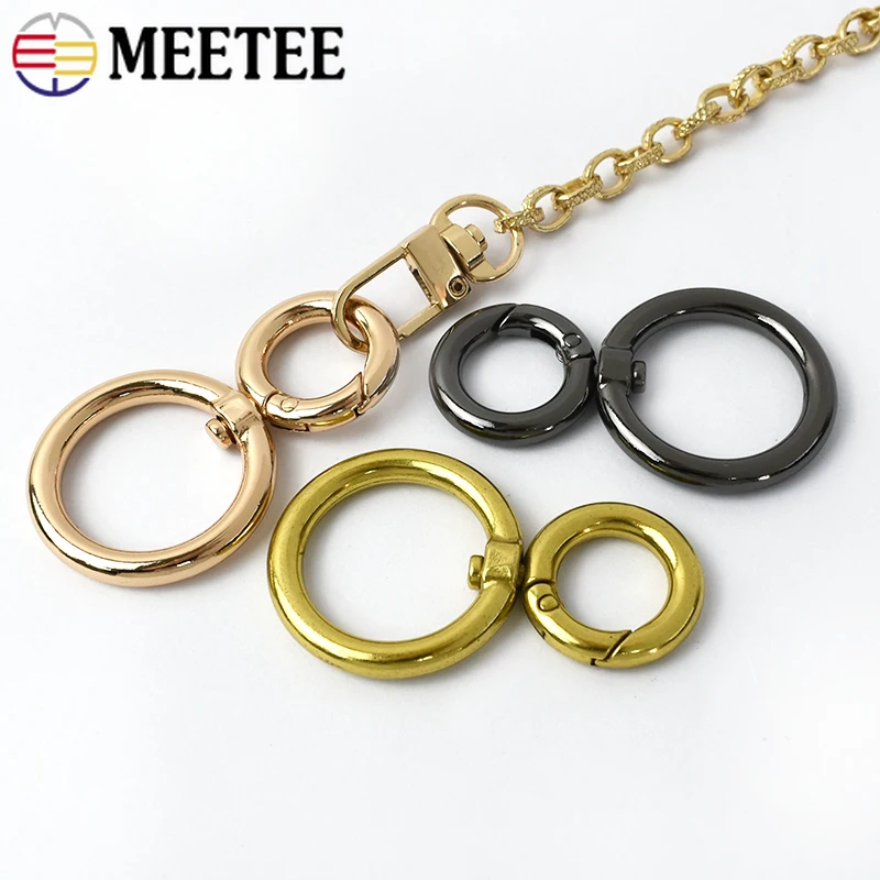 5/10/20Pcs Meetee 25mm Metal Spring O Ring Buckle Keychain Swivel Clasp Hook Bag Strap Connect Buckles DIY Hardware Accessories image 6