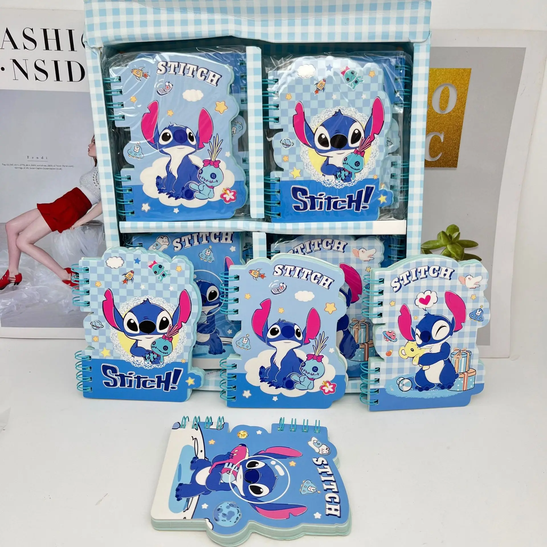 Disney Stitch Notebook Cute Anime Cartoon School Supplies Portable Diary Fashion Office Supplies Coil Book Children Holiday Gift