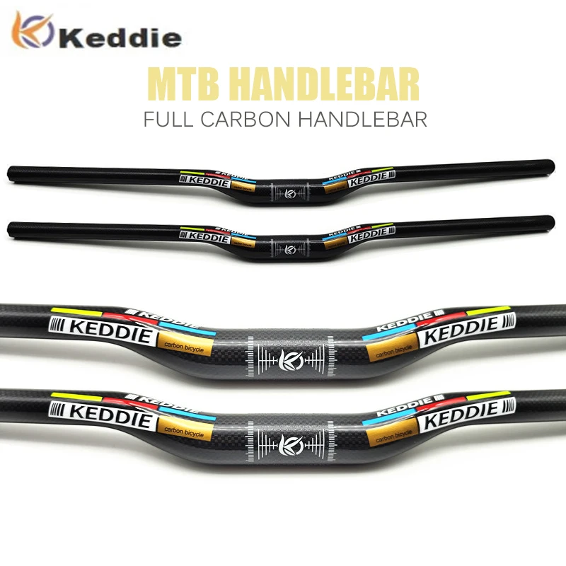 KEDDIE Mtb Carbon Handlebar  Bicycle Handlebar 31.8*580-720/740/760mm Matt Black Handlebars For Mountain Bike Accessories