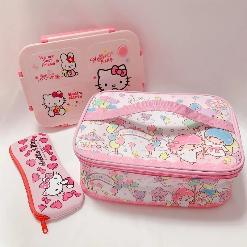 

Sanrio Kawai Hello Kitty Bento Bag My Melody Cartoon Cute Student Lunch Box Bag Lunch Box Insulation Bag Ins Anime Bento Bag