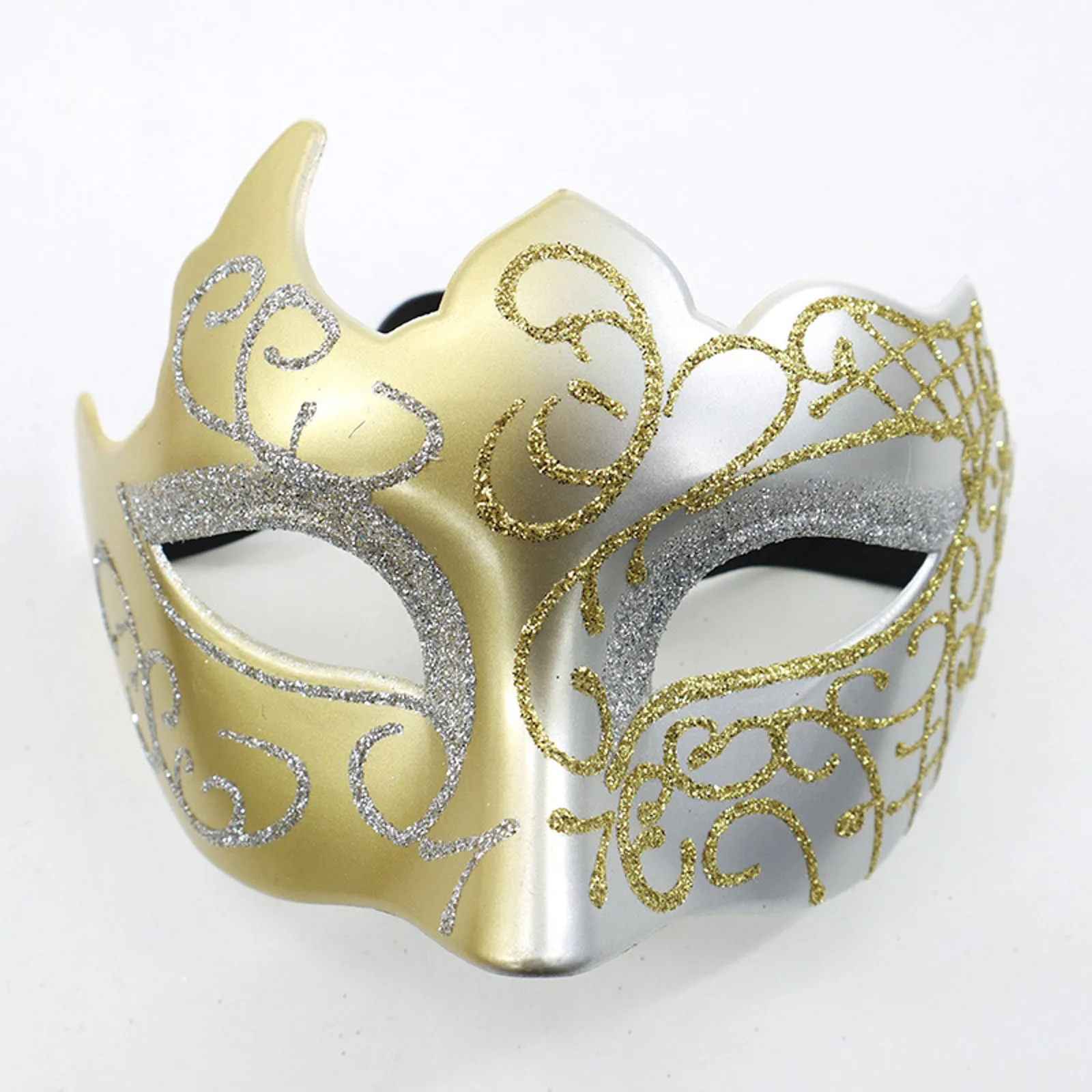 Men's Women's Masquerade Masks Painted Gold Dust Multi-horned Half Face Performance Carnival Halloween Party Masks