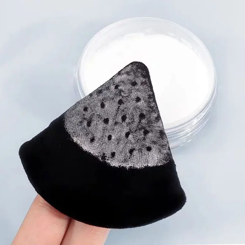 5-100 個黒三角形パウダーパフソフトベルベット化粧品パフフェイシャルメイクスポンジファンデーションルースパウダーメイクアップツール