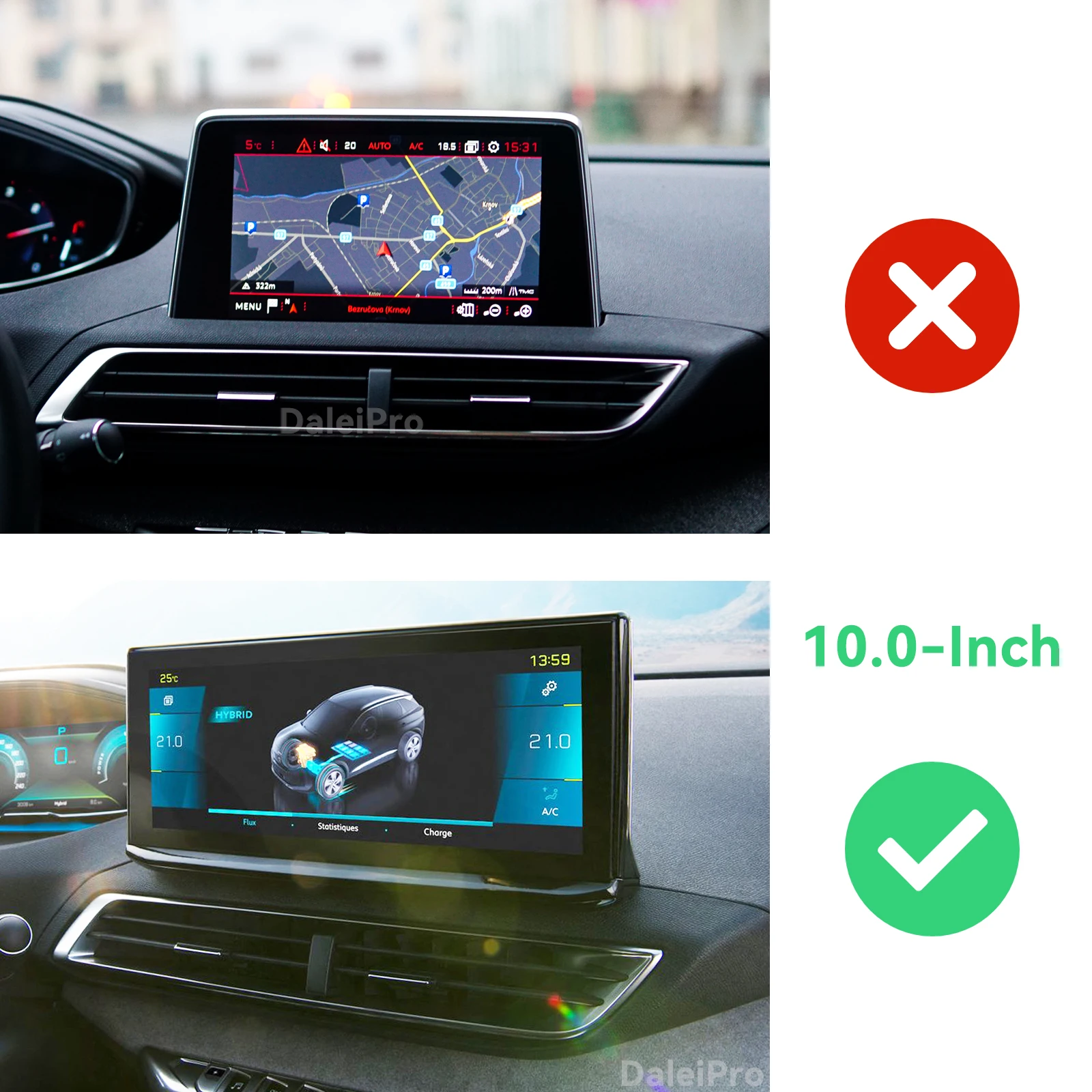 Für Peugeot 3008 5008 2021-2023 Auto-Handyhalterung Bildschirm-Fixierclip Kabelloses Ladegerät Maßgeschneiderte Handy-Bildschirmhalterung Zubehör – Detail 1
