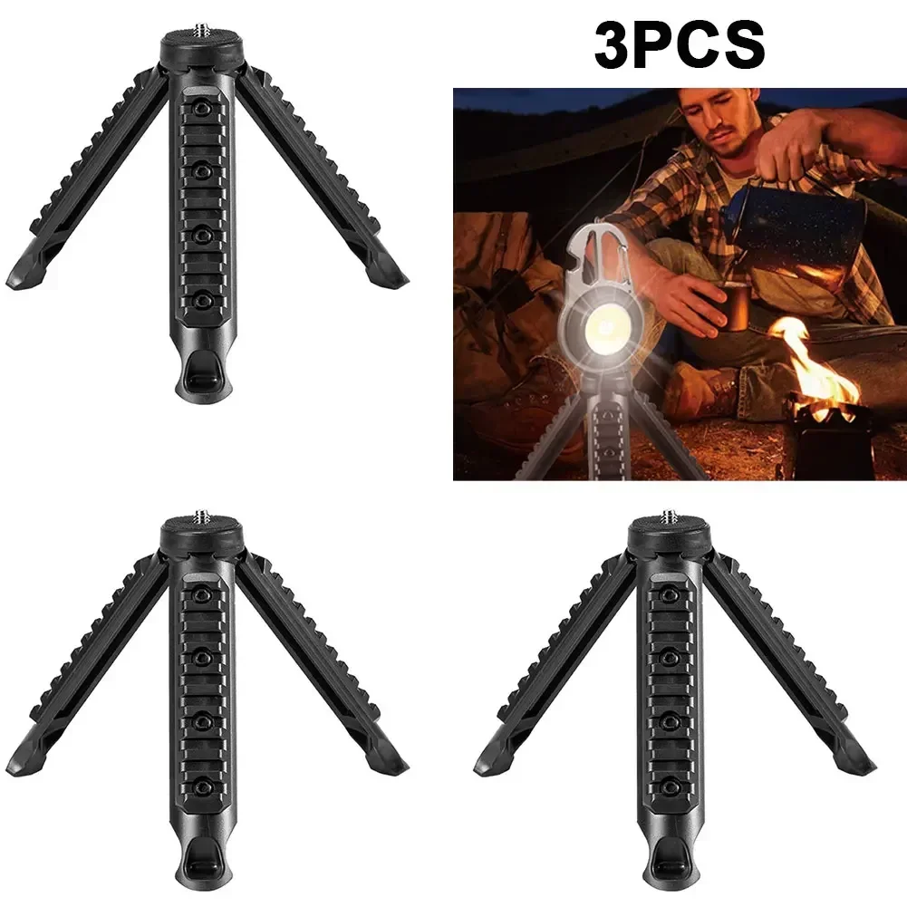 SXHWC 1/2/3Pc Camping Light Tripod  Mini  Light Holder Support Pocket Keychain Flashlight Light Stand Emergency Outdoor Supplies