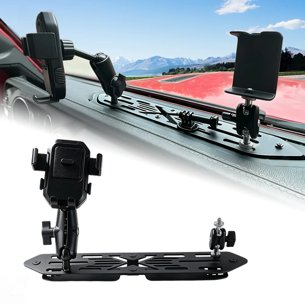 360° Rotatable Dashboard Expansion Mount Bracket Car Interior Accessories No‑Drill For Jeep Wrangler JL JLU 2018‑2026 Multi‑Devi