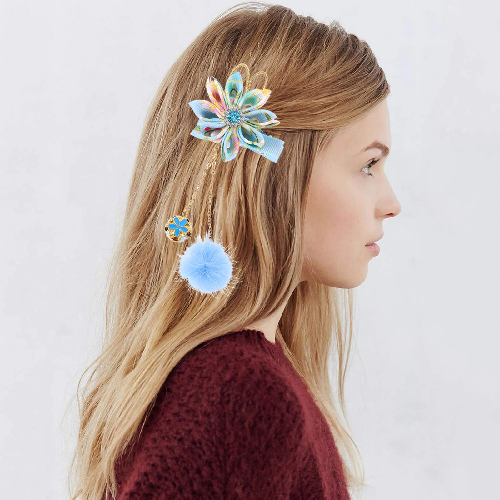 

2pcs Chinese Style Flower Hairpins Vintage Girls Hair Clips Dangle Charm s Barrettes Durable s Flower Hairpin Cosplay