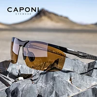CAPONI visión nocturna hombres gafas de sol de carbono Firber conducción deportes fotocromáticos UV400 HD gafas de sol proteger tonos amarillos BSYS8780