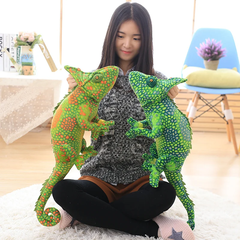 80CM Boys and Girls Birthday Lizards Doll Pillow Creative Personality Simulation Spoof Chameleon Plush Toys Christmas Gft