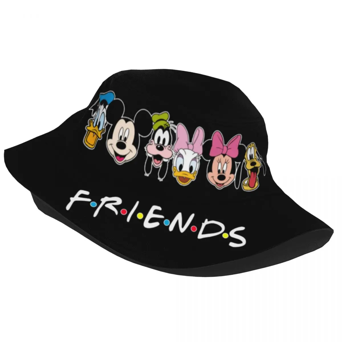 Girl Kawaii Mickey & Friends Character Cartoon Bucket Hat Merch Bob Hats For Vocation Getaway Headwear Lightweight