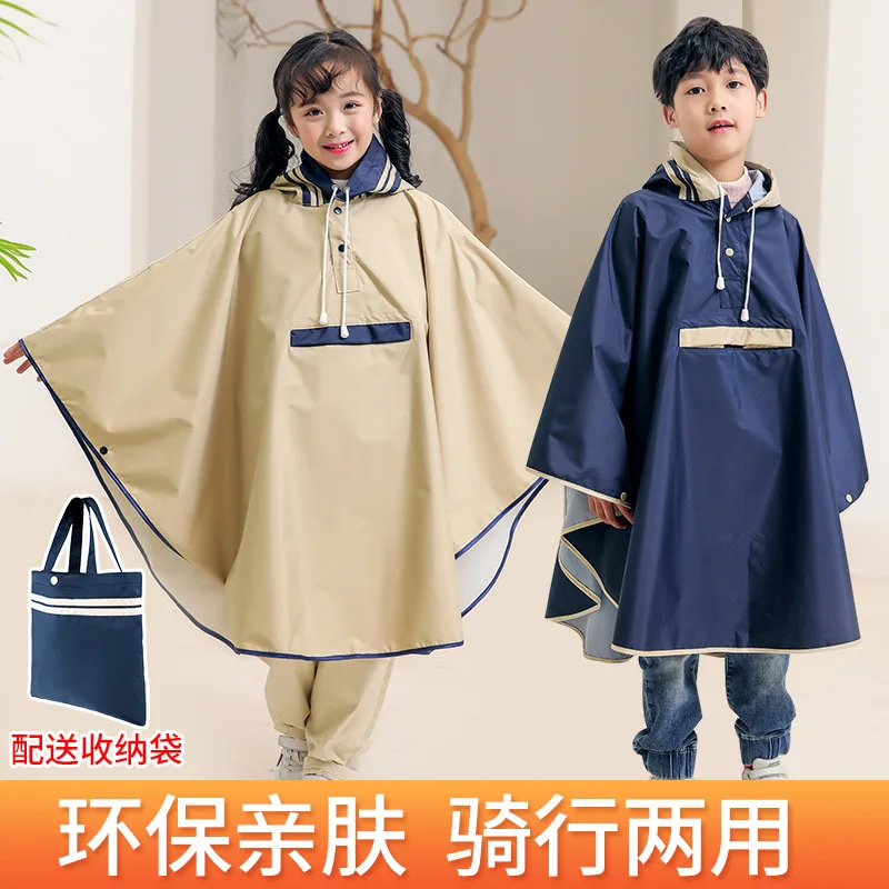 Adult Children Raincoat Kids Waterproof Parent-child Rain Coat Cover Riding Poncho Hooded Family Camping Travel Rainwear