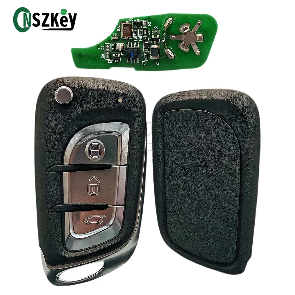 CNSZKEY Original For Southeast DX3 DX5 A5 Flip Folding Remote Key 434Mhz ASK ID46 Chip(Transponder) 3 Buttons Or Key Shell