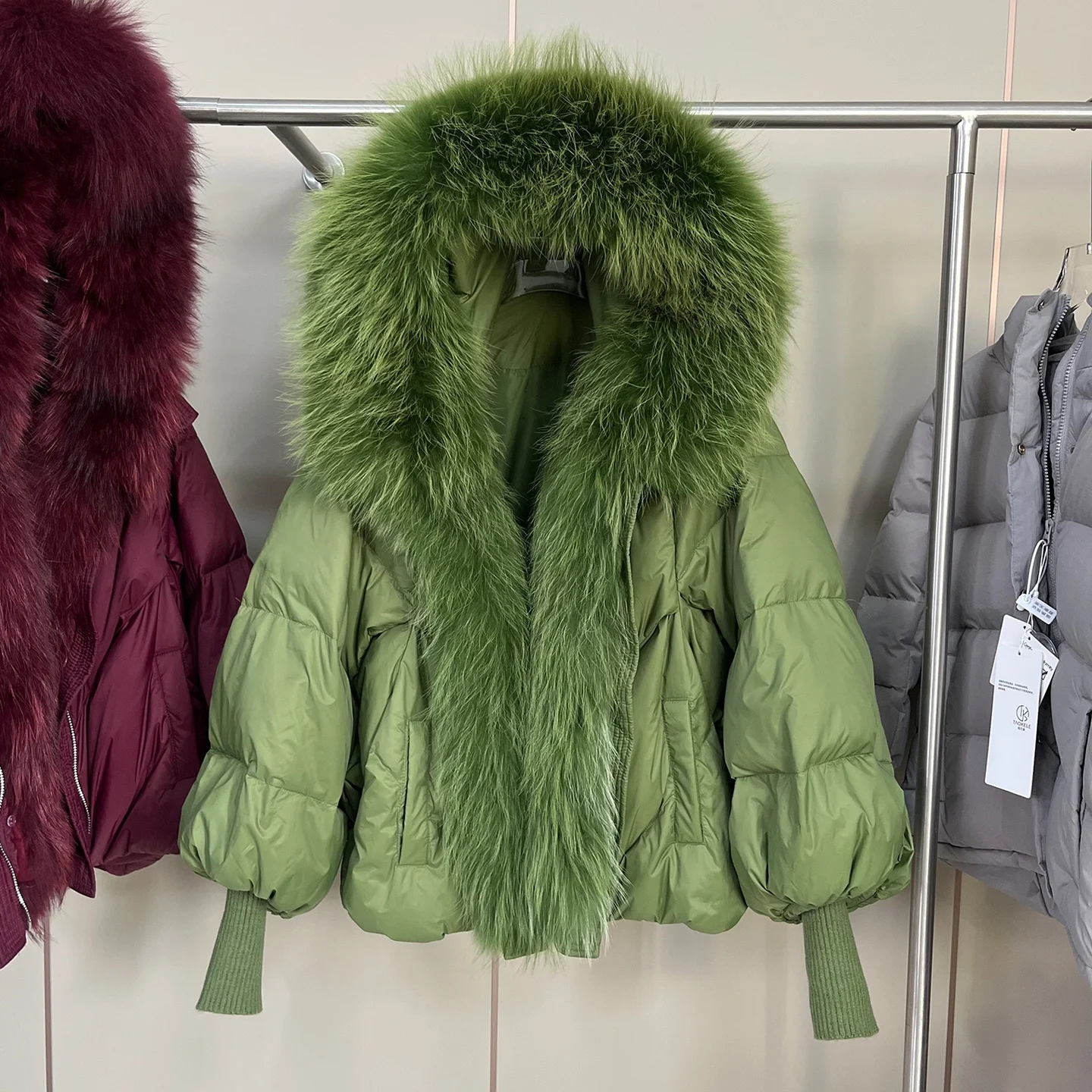   Collo in pelliccia giù Jaet Cappotto invernale da donna ort Thiened caldo allentato Cappotto invernale europeo Sle Faion Marchio Tagkita