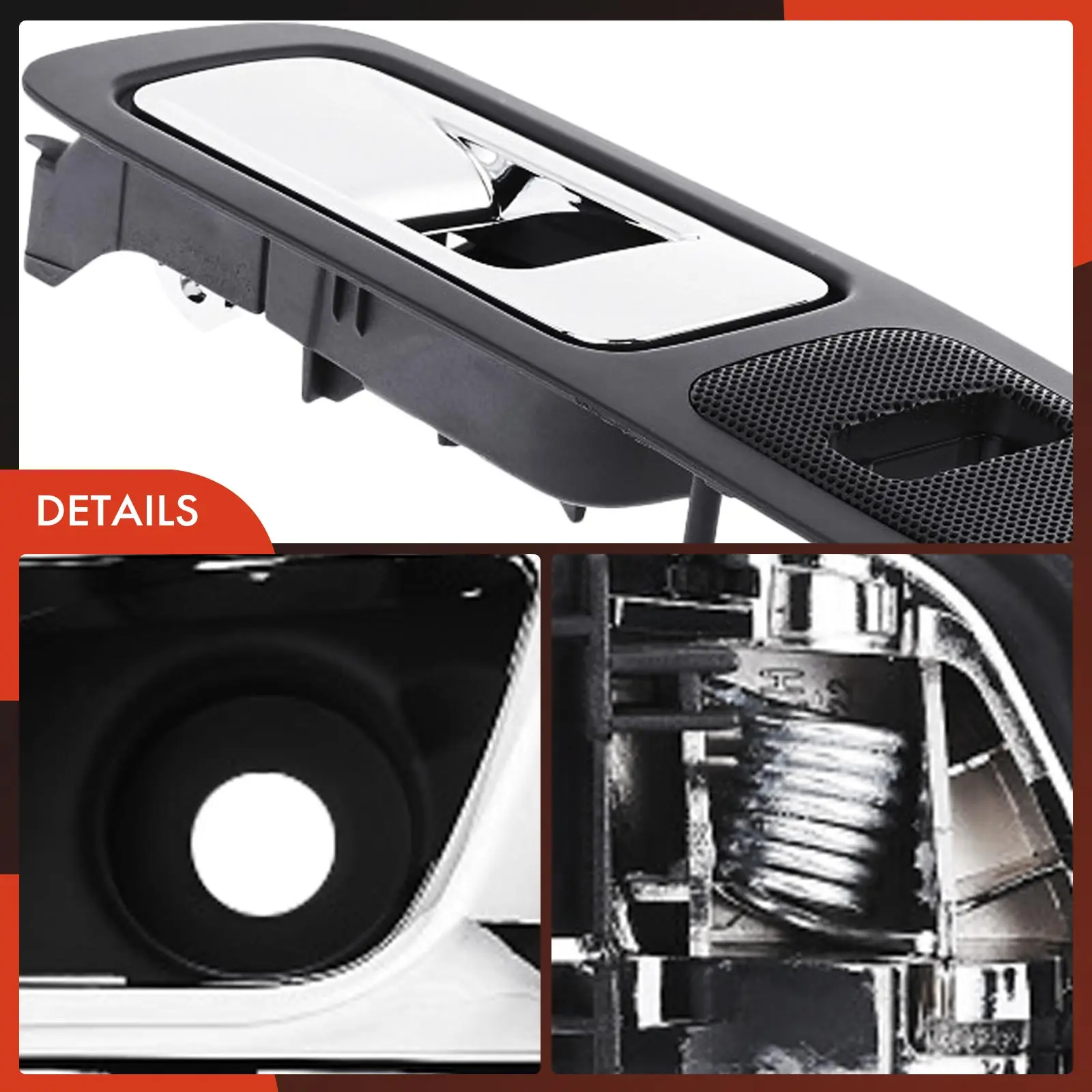 A-Premium Front Driver Side Black + Chrome Interior Door Handle for Ford Explorer 2011-2015 Police Interceptor Utility 2013-2015