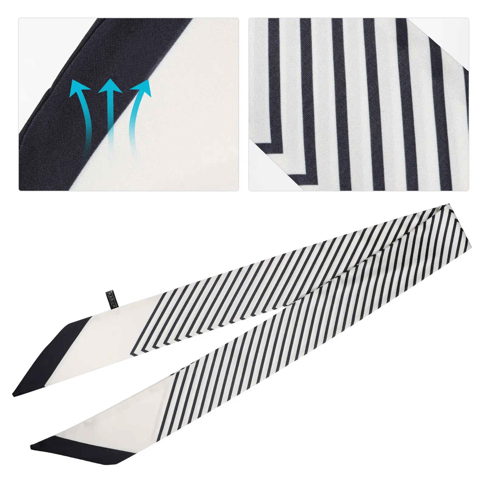 

1Pcs Thin Polyester Fiber Scarf Stylish Small Decorative Bag Scarf Versatile Wear Neck Hairband Ponytail Holder