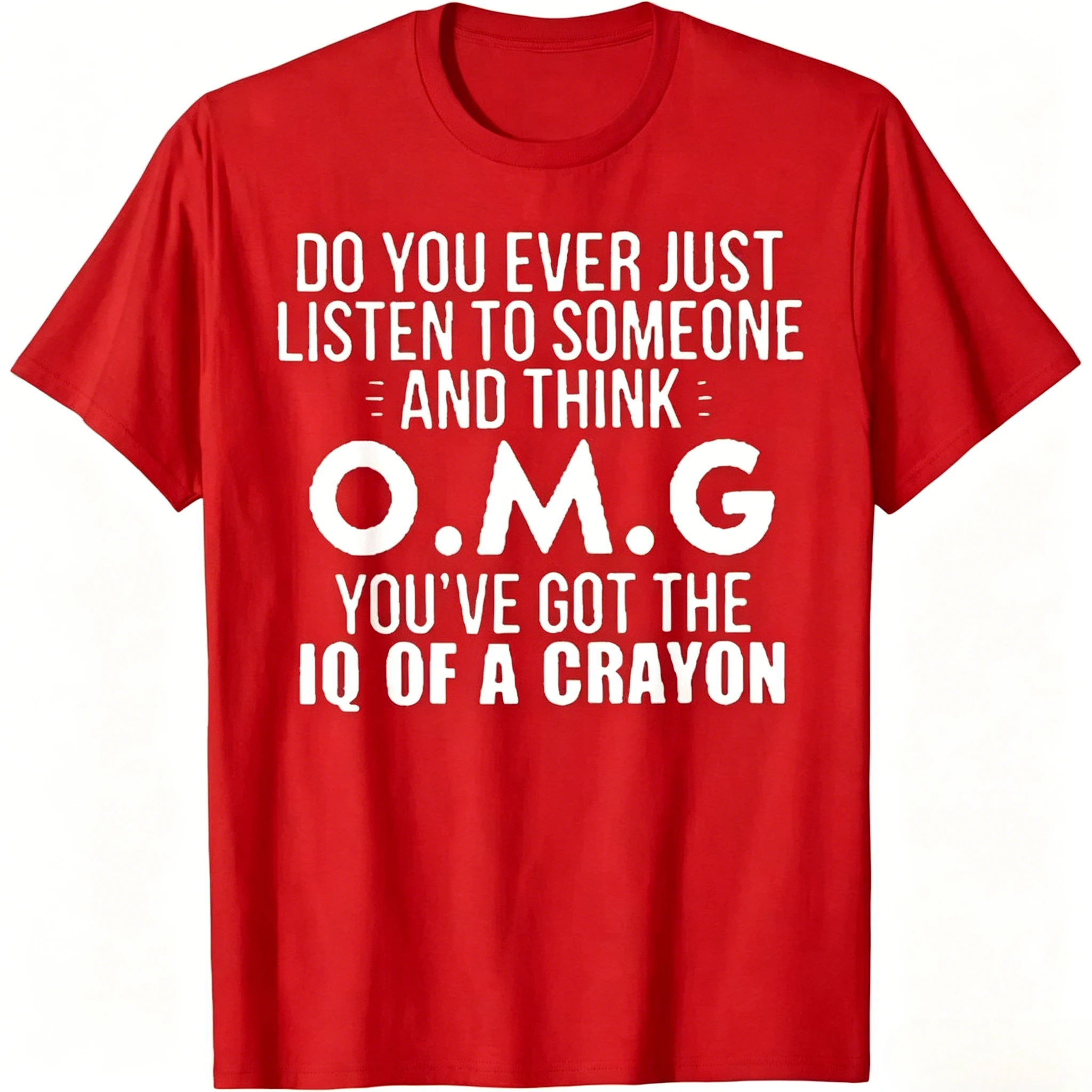 IQ of A Crayon Funny Sarcastic Quote T-Shirt, Black Humorous Graphic Tee, Sassy Mood Casual Top