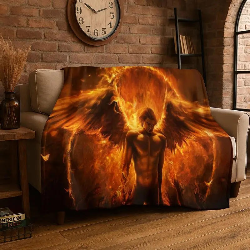 3D SPN Supernatural Dean Sam TV Flannel Blanket Soft Warm Throw Blanket for Bedroom Living Room Bed Travel office Picnic Kid