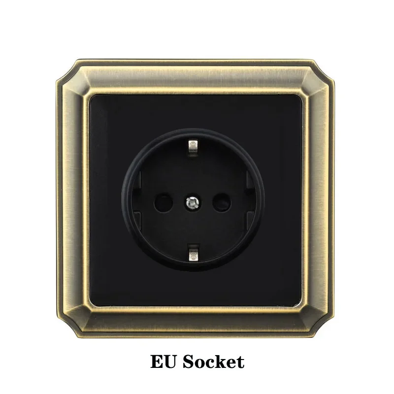 Wall Push Button Switch Retro Antique Copper Zinc Alloy Panel 1-4 Gang 2 Way Household Wall Light Buttons Switch